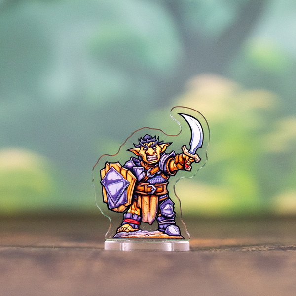 Goblin Boss — pre-painted acrylic DnD miniature, front | Mythium
