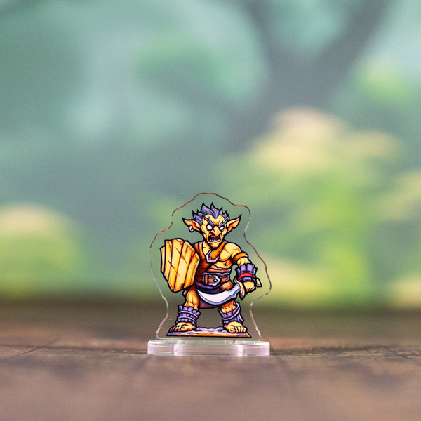 Goblin Warrior — pre-painted acrylic DnD miniature, front | Mythium