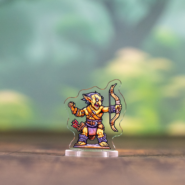 Goblin Archer — pre-painted acrylic DnD miniature, front | Mythium
