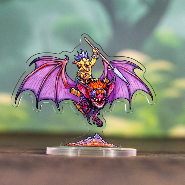 Bat Rider — pre-painted acrylic DnD miniature, front | Mythium