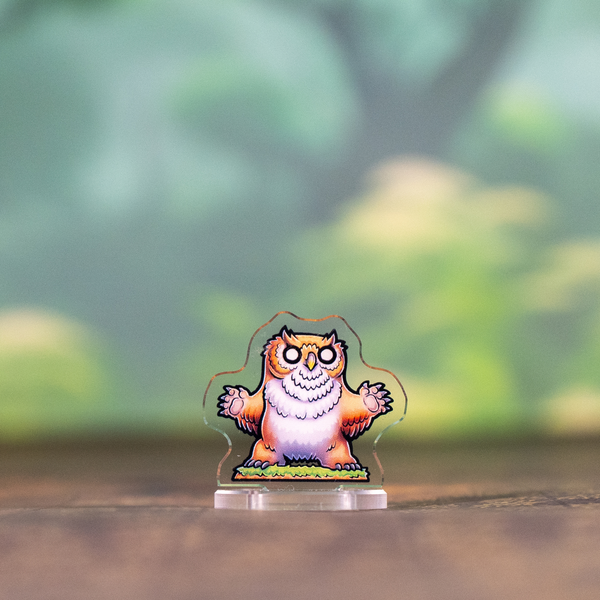 Owlbear Cub — pre-painted acrylic DnD miniature, front | Mythium